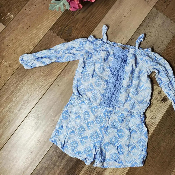 Children's Place Little Girl Size XS (4) Blue Romper - Picture 5 of 10